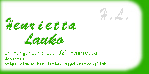 henrietta lauko business card